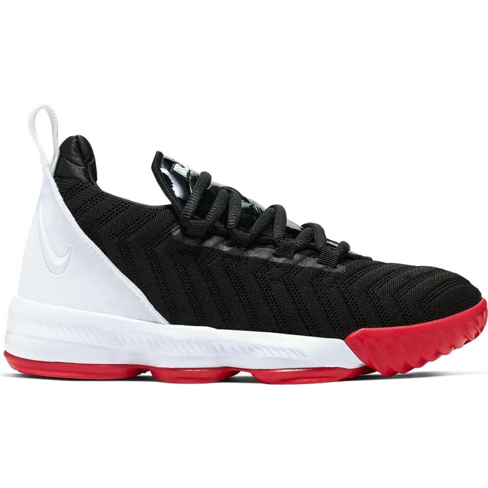Nike LeBron 16 PS Preschool Bred Black University Red White Carpet AQ2467-016 3Y